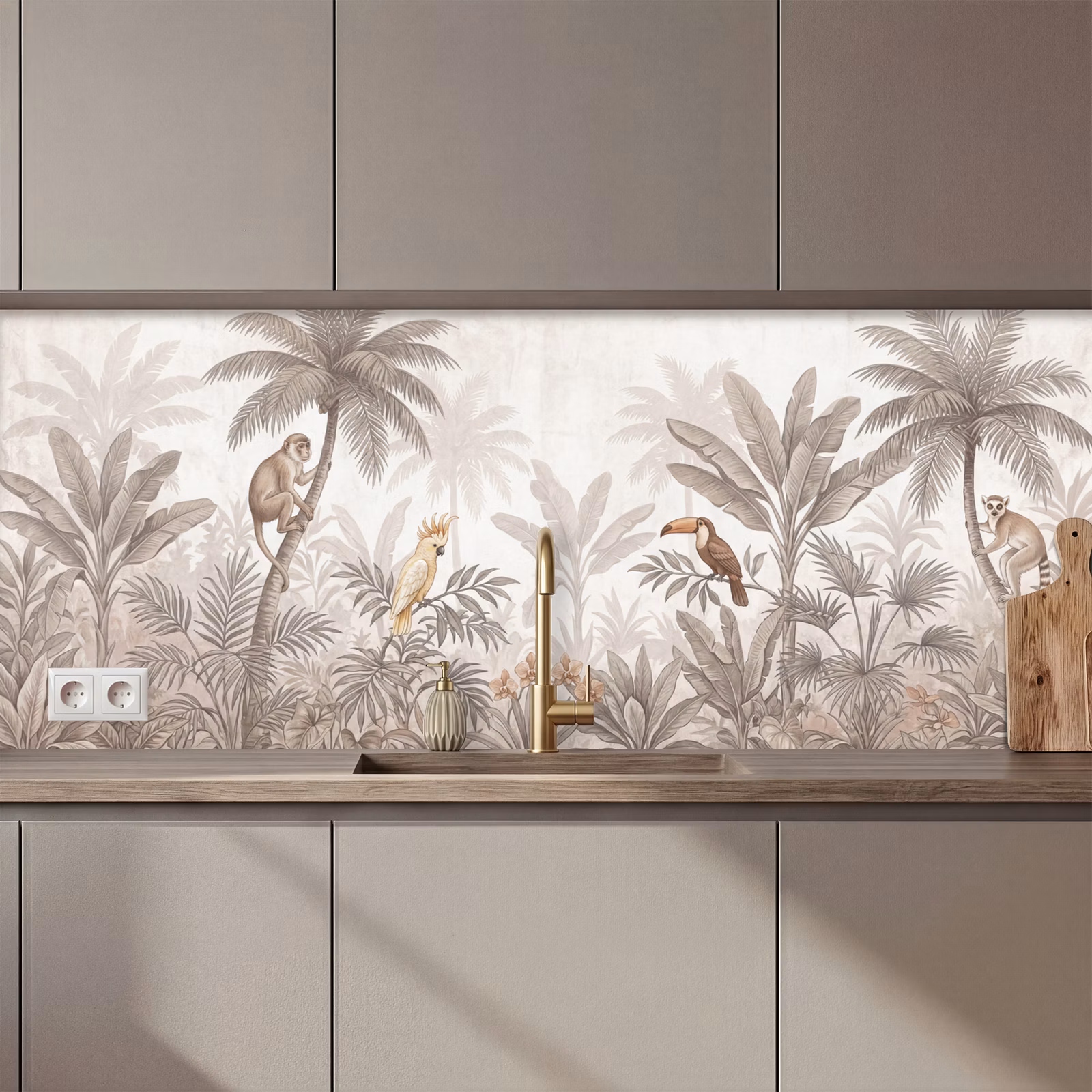 Keuken achterwand - Jungle - Dieren - Palmbomen — 1