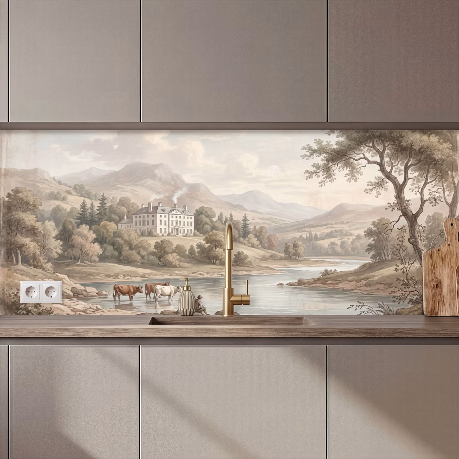 Keuken achterwand - Landhuis - Rivier - Vee — 1