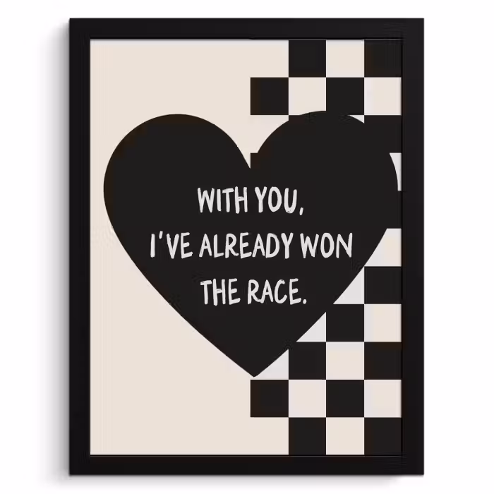 Poster met lijst - Liefde - Beige - Race