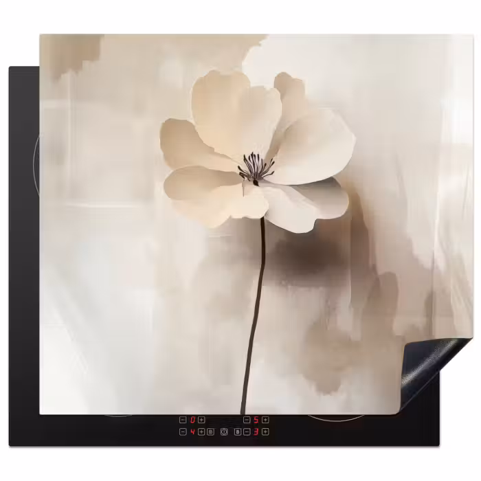 Inductie beschermer - Bloem - Beige - Verf - Schaduw