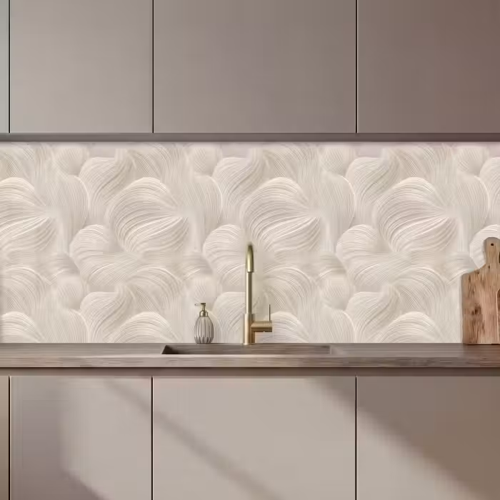 Keuken achterwand - Lijnen - Waaier - Beige