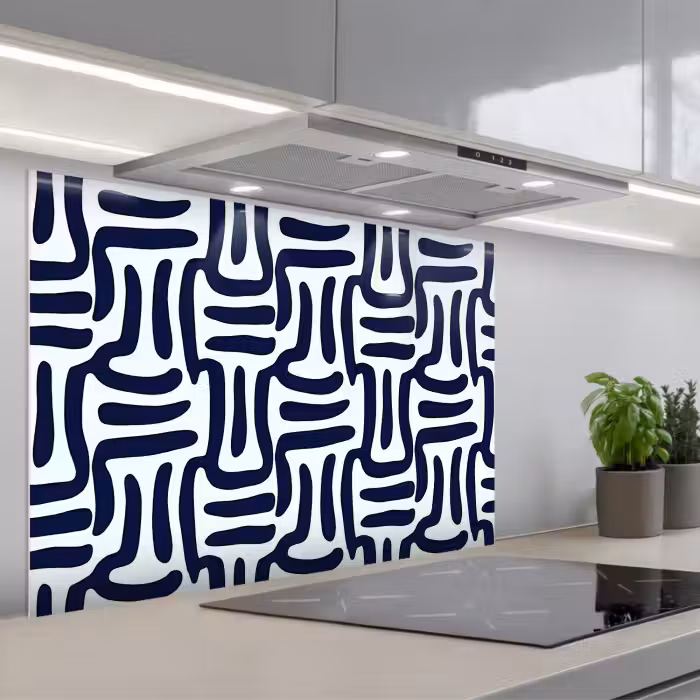 Spatscherm keuken - Abstract - Modern - Blauw