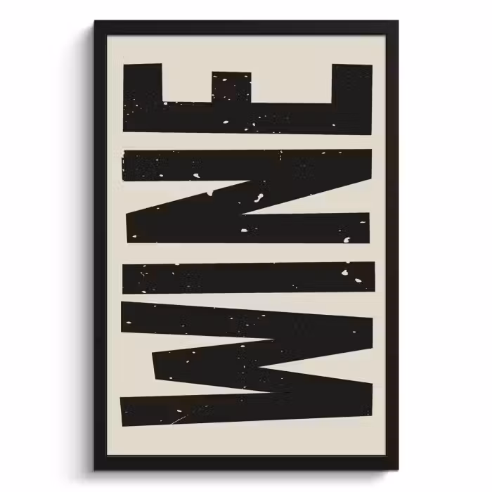 Poster met lijst - Zwart - Wijn - Decoratie - Vintage