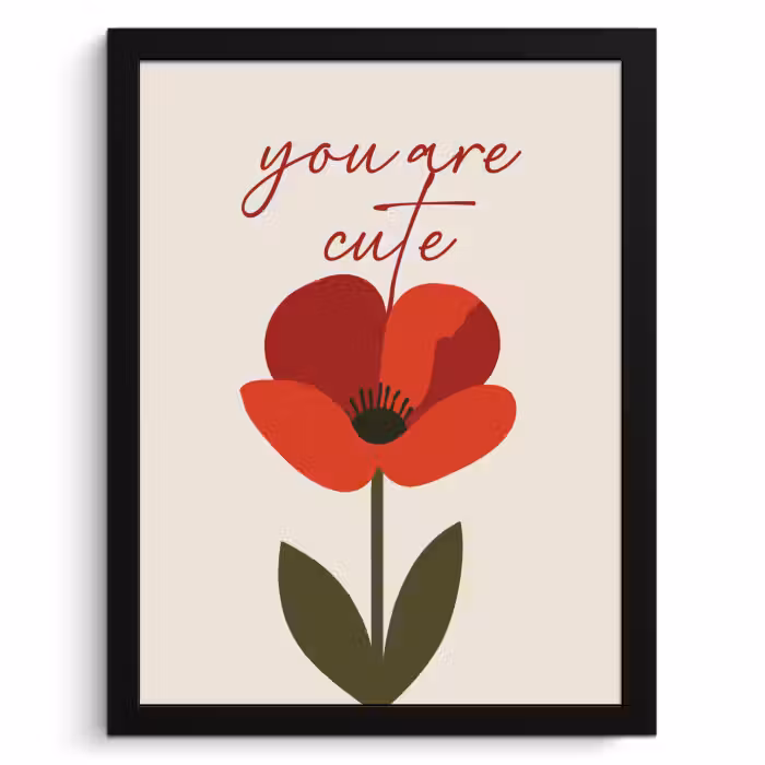 Poster met lijst - Klaproos - Bloem - Rood - Valentijn