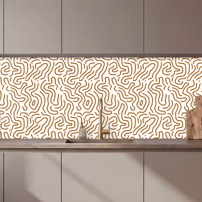 Keuken achterwand - Minimalistisch - Patroon - Terracotta