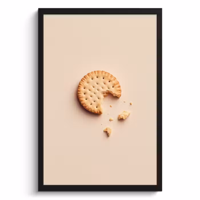 Poster met lijst - Koekje - Kruimels - beige