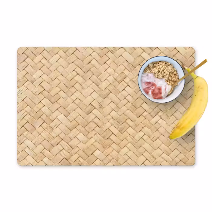 Placemat vinyl - Gevlochten Riet Textuur