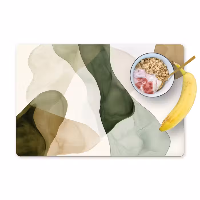 Placemat vinyl - Japandi - Abstract - Groen