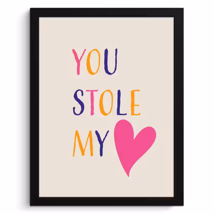 Poster met lijst - Hart - Valentijn - Tekst