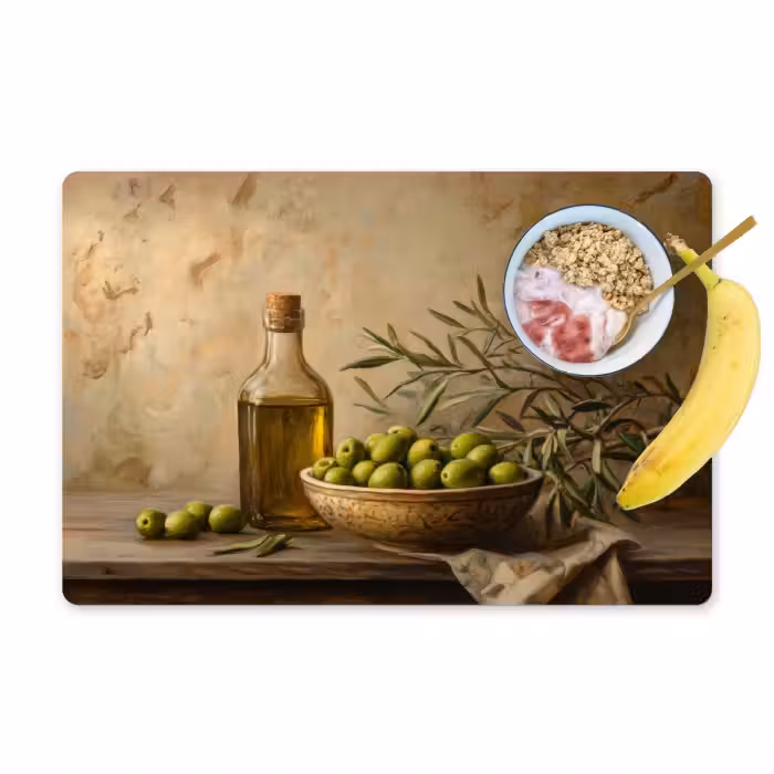 Placemat vinyl - Olijven - Stilleven - Vintage