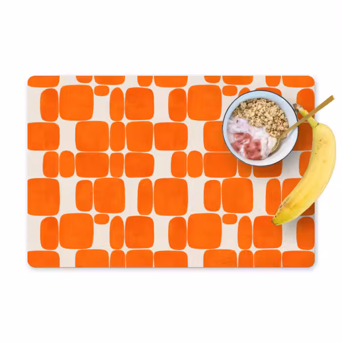 Placemat - 6 stuks - Patroon - Retro - Oranje