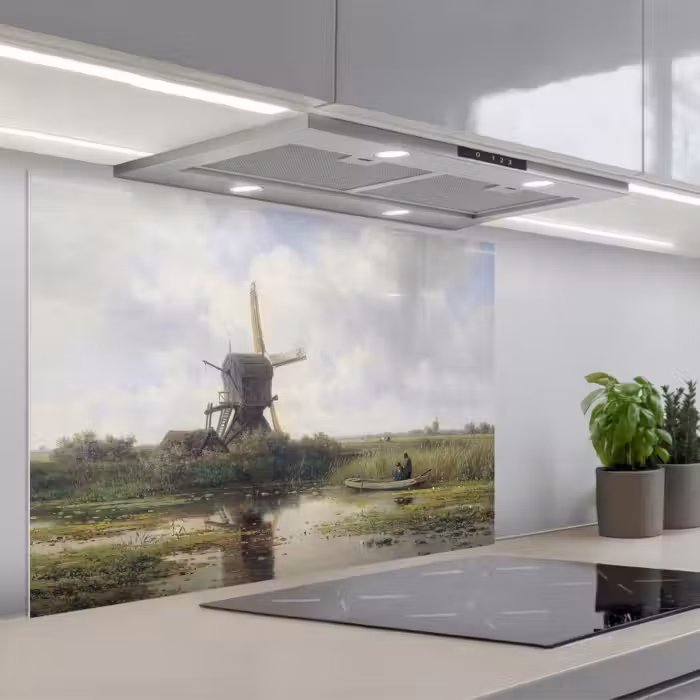 Spatscherm keuken - Molen - Willem Roelofs - Oude meesters - Kunst