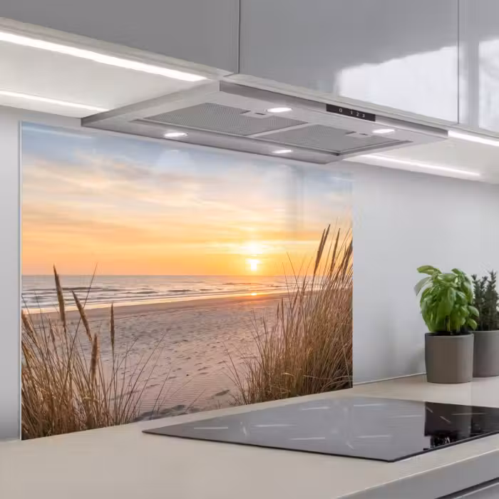 Spatscherm keuken - Zonsondergang - Duinen - Zee
