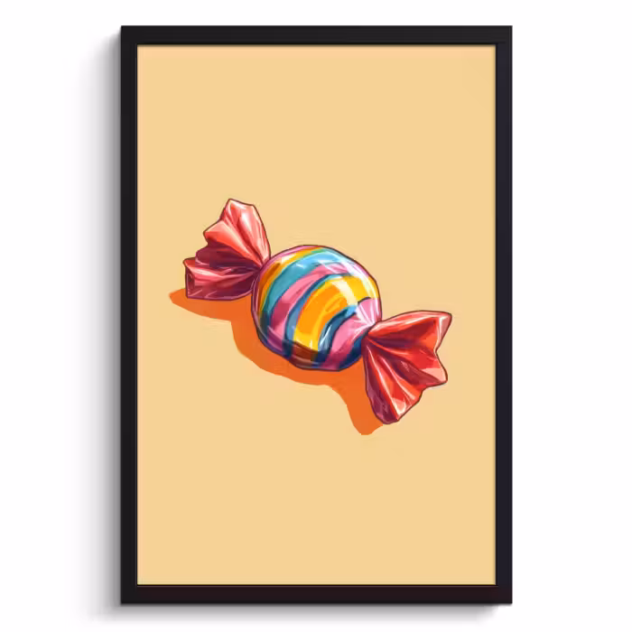 Poster met lijst - Geel - Snoep - Kleur