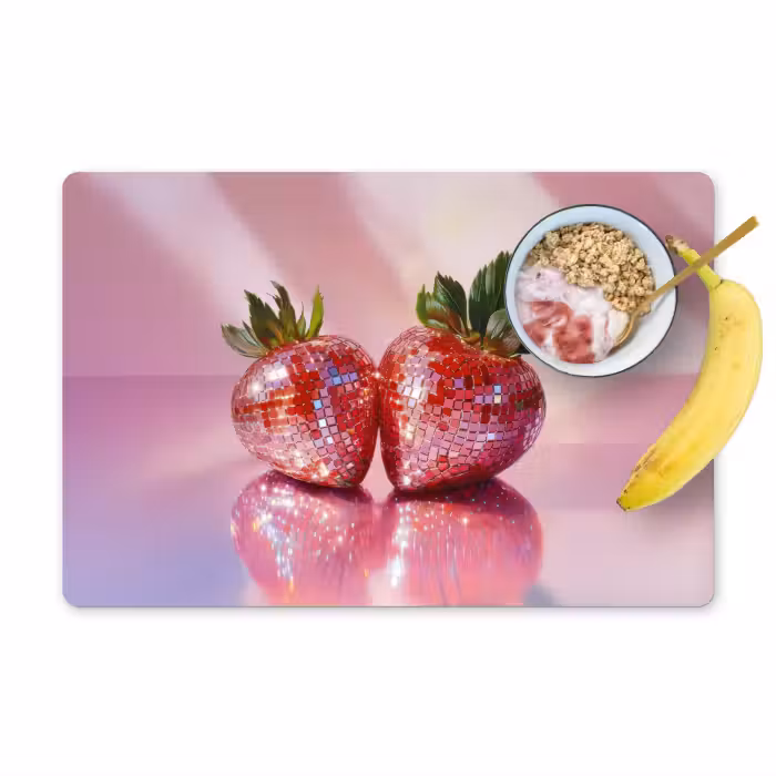 Placemat vinyl - Disco - Fruit - Glitter - Strawberry