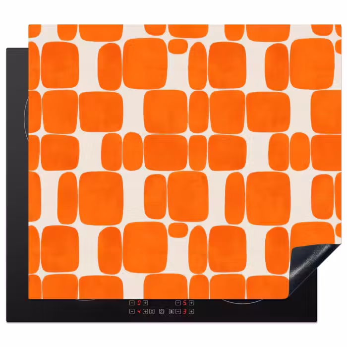 Inductie beschermer - Patroon - Retro - Oranje