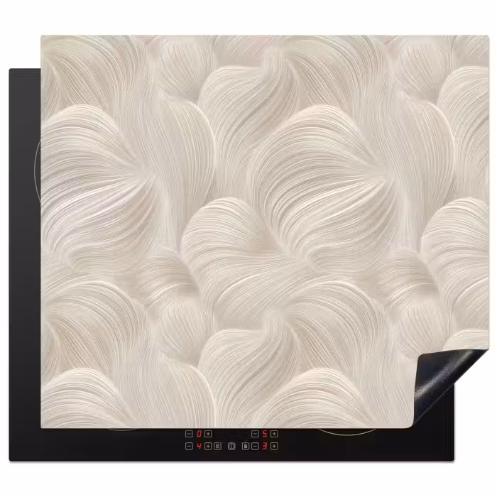 Inductie beschermer - Lijnen - Waaier - Beige