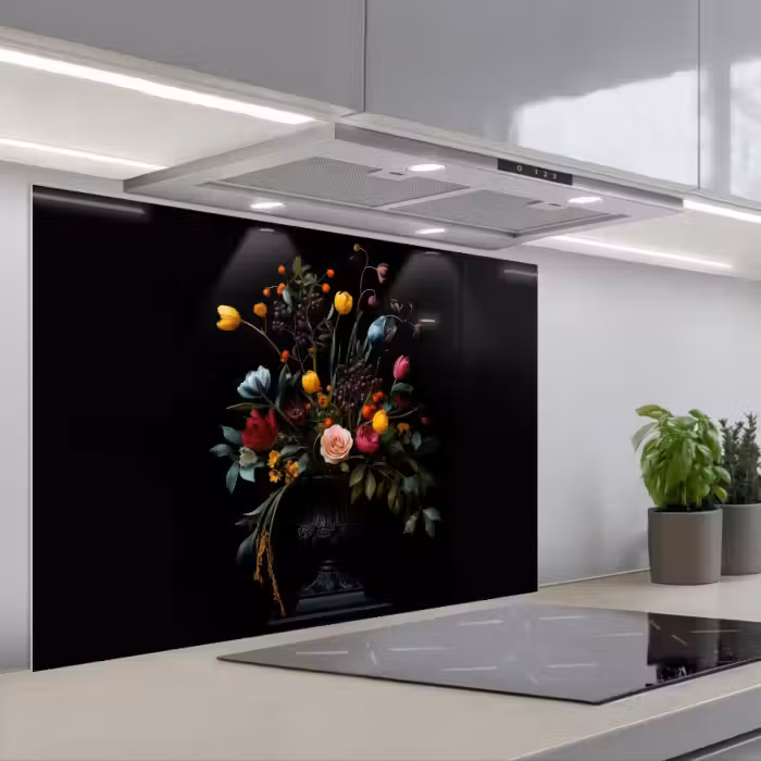 Spatscherm keuken - Klassiek - Vaas - Boeket - Bloemen