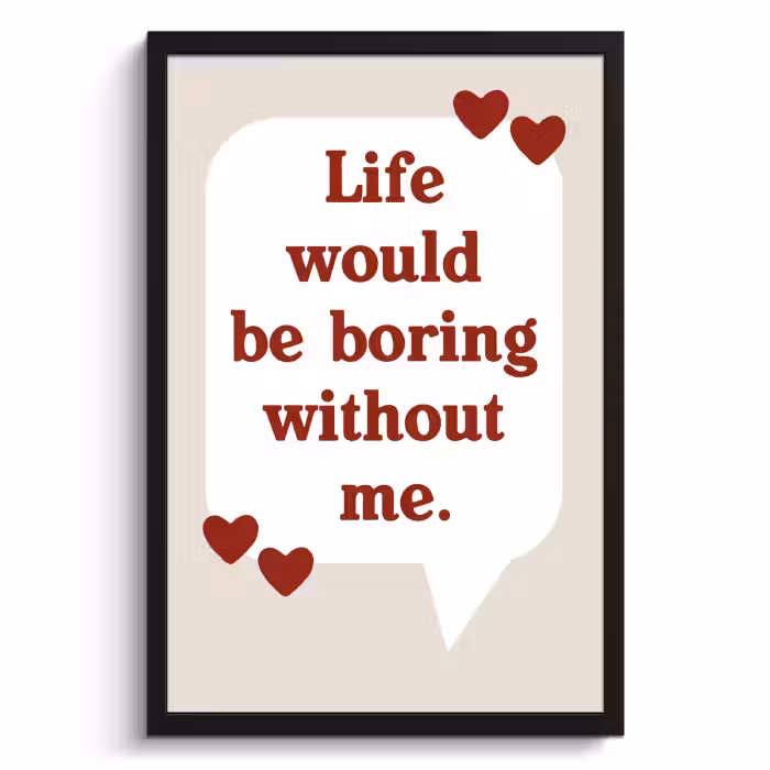 Poster met lijst - Quote - Tekstballon - Hartjes