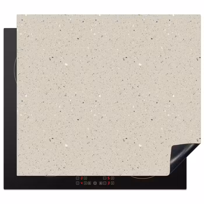Inductie beschermer - Lichtbeige - Terrazzo - Grijs