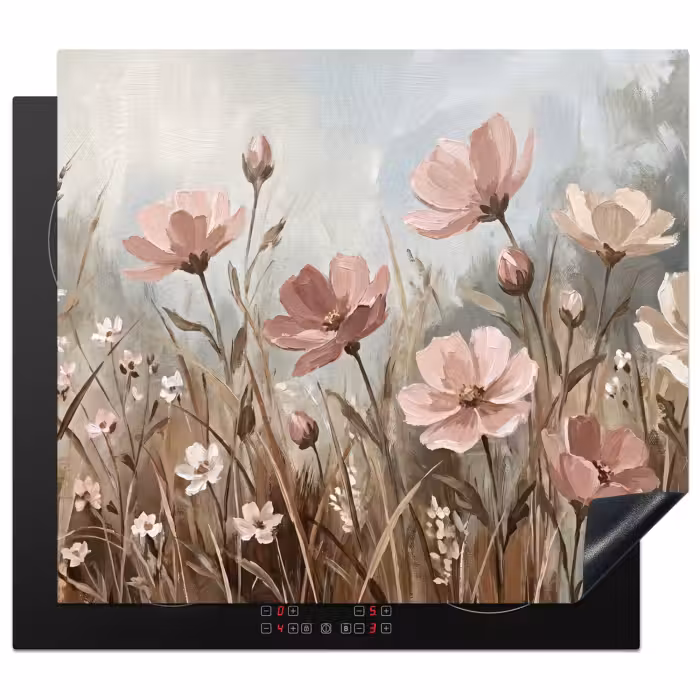 Inductie beschermer - Bloemen - Botanisch - Schilderij - Pastel - Rustiek