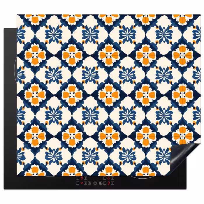 Inductie beschermer - Klassiek - Geometrisch - Blauw