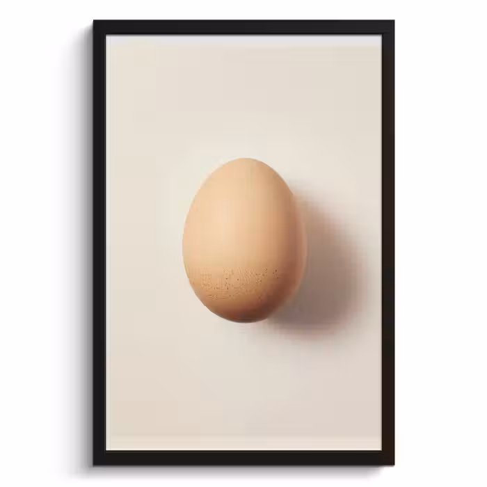 Poster met lijst - Ei - Beige - Ovaal - Egaal