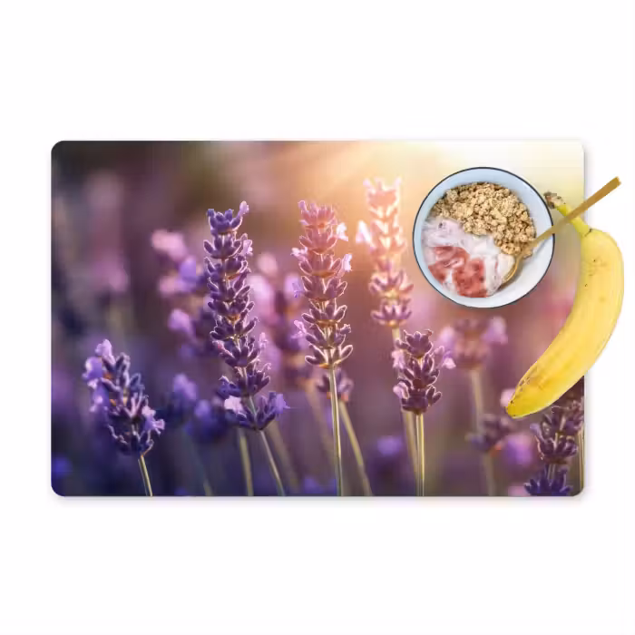 Placemat vinyl - Lavendelbloemen - Paars - Zonlicht