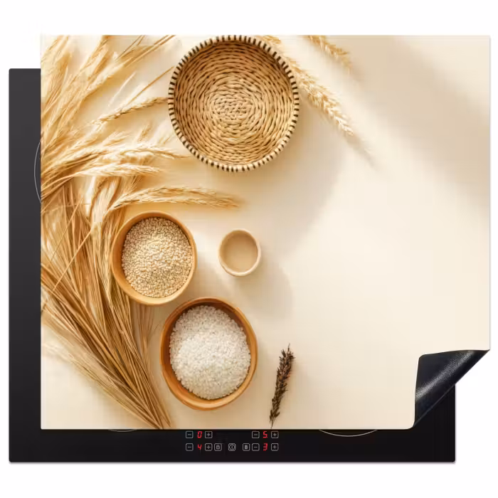 Inductie beschermer - Granen - Hout - Kom - Beige