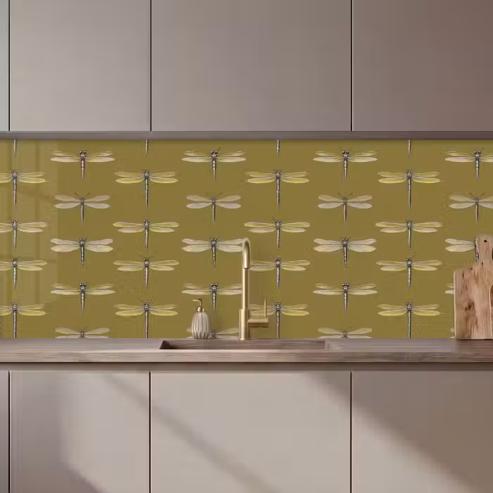 Keuken achterwand - Libellen - Patroon - Groen