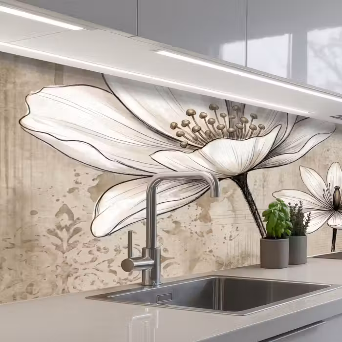 Spatscherm keuken - Modern - Design - Wit