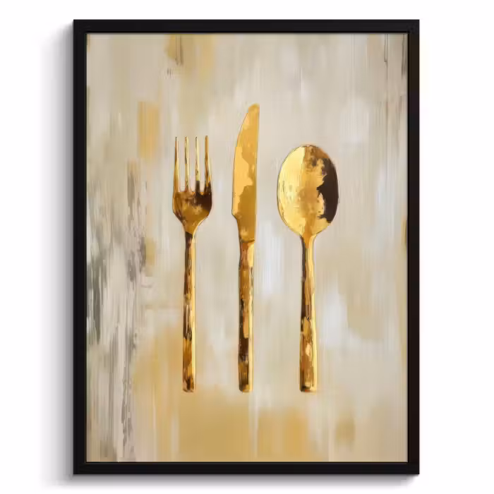 Poster met lijst - Verf - Goud - Bestek